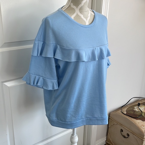 Cupio ruffle lightweight sweatshirt top size xl - Picture 2 of 3